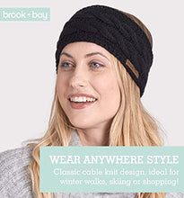Load image into Gallery viewer, Womens Winter Ear Warmer Headband - Fleece Lined Cable Knit Ear Band Covers for Cold Weather - Soft &amp; Stretchy Head Wrap

