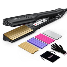 Load image into Gallery viewer, Terviiix Hair Crimper for Women with 4 Interchangeable Plates, Keratin &amp; Argan Oil Infused Crimping Iron for Hair, Volumizing Crimper Hair Iron with 5 Heat Settings &amp; 60 Min Auto Off
