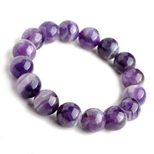 Load image into Gallery viewer, Purification Bracelet - Handmade Natural Semi-Precious Amethyst Bracelet - Stone Beaded Stretch Bracelet 8mm - Gemstone Round Beads Natural Stone Yoga Bracelet -
