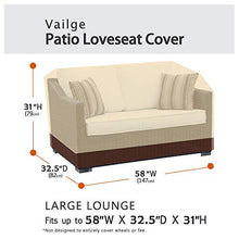 Load image into Gallery viewer, Vailge Heavy Duty Patio Bench Loveseat Cover, 100% Waterproof Outdoor Sofa Cover, Lawn Patio Furniture Covers with Air Vent, Small(Standard), Beige &amp; Brown
