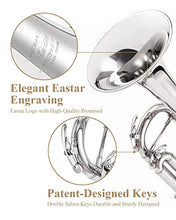 Load image into Gallery viewer, Eastar Bb Standard Trumpet Set for Beginner, Brass Student Trumpet Instrument with Hard Case, Cleaning Kit, 7C Mouthpiece and Gloves, ETR-380N, Silver
