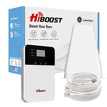 Load image into Gallery viewer, HiBoost Cell Phone Booster to 5,000 sq ft Cell Phone Signal Booster Boosts 4G LTE Cell Booster for Verizon T-Mobile 5G Compatible in Band 2/4/5/12/13/17/25/66 FCC Approved (10K Plus)
