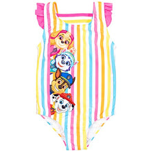 Load image into Gallery viewer, Paw Patrol Marshall Rubble Chase Big Girls 5 Piece Swimsuit Set: One-Piece Swimsuit Swim Rash Guard Tankini Top Bottom Skort Rainbow 8
