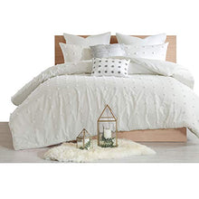 Load image into Gallery viewer, Urban Habitat Cotton Comforter Set-Tufts Pompom Design All Season Bedding, Matching Shams, Decorative Pillows, Full/Queen(88 in x 92 in), Brooklyn, Jacquard Ivory 7 Piece
