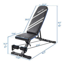 Load image into Gallery viewer, Merax Adjustable Utility Weight Bench with Resistance Bands, Foldable Incline/Decline Exercise Workout Bench for Full Body Workout, Home Gym Equipment (Black &amp; Gray)
