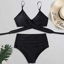 Load image into Gallery viewer, Women Wrap Bikini Set Push Up High Waisted 2 Piece Swimsuits Bandage Two Piece Bathing Suits
