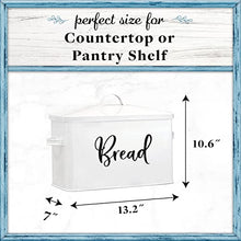 Load image into Gallery viewer, Home Acre Designs Bread Box - Large Farmhouse Decor Style Pantry Organization and Storage Container for Countertop - Rustic Kitchen Decor
