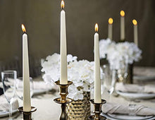 Load image into Gallery viewer, BOLSIUS Long Household Ivory Taper Candles - 10-inch Unscented Premium Quality Wax - 7.5 Hour Long Burning Dripless Candles Bulk Pack of 100 for Home Decor, Wedding, Parties and Special Occasions
