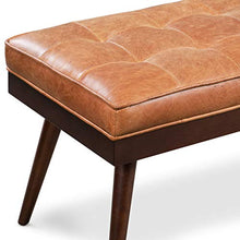 Load image into Gallery viewer, POLY &amp; BARK Luca Leather Bench, Cognac Tan
