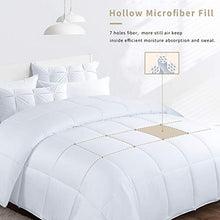 Load image into Gallery viewer, HOMBYS All Season Bamboo Comforter Super King Size Quilted Down Alternative Comforter Duvet Insert,100% Cooling Bamboo Cover with 8 Ties,for Night Sweats(Super King, All Seasons-White)
