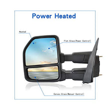 Load image into Gallery viewer, JZSUPER 2020 2019 2018 2017 2016 2015 Towing Mirrors fit for Ford F150 Pickup Truck with Turn Signal Temperature Sensor Puddle Lights Spot Lights Power Heated 22-Pin Plug
