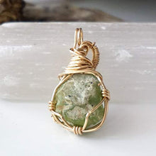 Load image into Gallery viewer, Raw Peridot Crystal Reversible Necklace 14k Gold Filled - 18 inch Chain - Green Gemstone Pendant - August Birthstone Jewelry For Women
