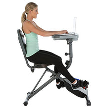 Load image into Gallery viewer, Exerpeutic ExerWorK 1000 Fully Adjustable Desk Folding Exercise Bike with Pulse
