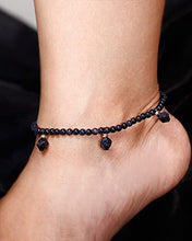 Load image into Gallery viewer, XHUUU Blue Sandstone Anklet Bracelet For Womens Beach Foot Yoga Meditation Bracelets Shining Beach Foot Jewelry for women Anklet

