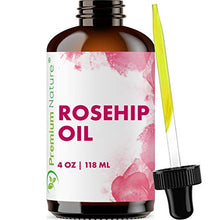 Load image into Gallery viewer, Organic Rosehip Seed Essential Oil - 4 oz Pure Cold Pressed Unrefined Rose Hip Serum for Face Hair Nails 100% Natural Skin Care Moisturizer Scar Removal &amp; Facial Acne Treatment Anti Packaging May Vary
