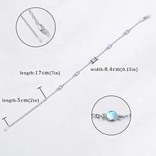 Load image into Gallery viewer, Moonstone Bracelets 925 Sterling Silver Rainbow Round Moonstone Girl Bracelet Moonstone Jewellery for Women
