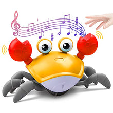 Load image into Gallery viewer, ZONICE Orange Crawling Crab Baby Toy with Music and LED Light Up for Kids, Toddler Interactive Learning Development Toy with Automatically Avoid Obstacles, Build in Rechargeable Battery
