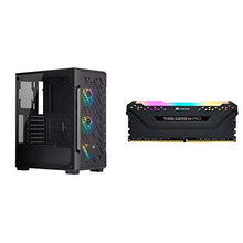 Load image into Gallery viewer, Corsair iCUE 220T RGB Airflow Tempered Glass Mid-Tower Smart Case - Black (CC-9011173-WW) &amp; Vengeance RGB PRO 16GB (2x8GB) DDR4 3200MHz C16 LED Desktop Memory - Black (CMW16GX4M2C3200C16)
