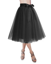 Load image into Gallery viewer, DRESSTELLS Tutus for Women Tulle Skirt Knee Length Girls Tutu Skirt for Evening Party Homecoming Gown Prom Black L-XL
