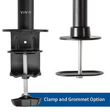 Load image into Gallery viewer, VIVO Dual Monitor Articulating Desk Mount Stand with Height Adjustment and Open VESA Plates for 2 LCD Screens up to 27 inches, Stacked Array, Black, STAND-V002R
