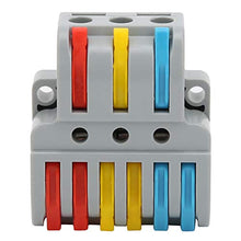 Load image into Gallery viewer, 10Pcs Electrical Connectors, Lever Nut, Wire Block Clamp Terminal 3in6out Color Quick Wiring Electrical Connectors LT633
