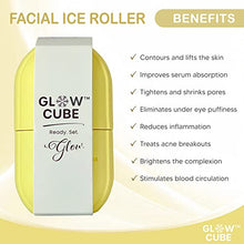Load image into Gallery viewer, Glow Cube Ice Roller For Face Eyes and Neck To Brighten Skin &amp; Enhance Your Natural Glow/Reusable Facial Treatment to Tighten &amp; Tone Skin &amp; De-Puff The Eye Area (Yellow)
