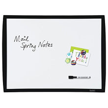 Load image into Gallery viewer, Quartet Magnetic Whiteboard, 17" x 23" Small White Board for Wall, Dry Erase Board for Kids, Perfect for Home Office &amp; Home School Supplies, 1 Mini Dry Erase Marker, 2 Magnets, Black Frame (34608-BK)
