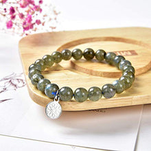 Load image into Gallery viewer, Crystal Agate Labradorite Bead Stretchy Bracelet| Chakra Gem Stones Crystal Round Gemstone Jewelry for Natural Healing Energy | Unisex Women Girls Men
