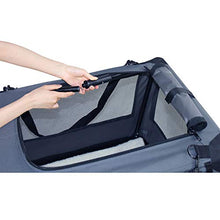 Load image into Gallery viewer, JESPET Soft Dog Crates Kennel for Pets, 3 Door Soft Sided Folding Travel Pet Carrier with Straps and Fleece Mat for Dogs, Cats, Rabbits, Grey Blue &amp; Beige (26" L x 20" W x 20" H, Grey)
