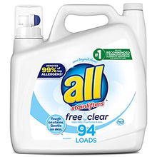 Load image into Gallery viewer, All Liquid Laundry Detergent Free Clear for Sensitive Skin, Ounce, 94 Loads Free and Clear 141 Fl Oz Unscented
