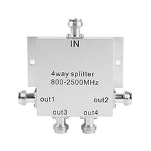 Load image into Gallery viewer, Bewinner 4-Way Power Splitter 800-2500MHz N Type Mobile Cell Phone Power Splitter Signal Repeater Amp Power Divider Connect with 4 Indoor Antennas, Low Noise &amp; High Performance
