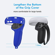 Load image into Gallery viewer, Relohas Oculus Quest 2 Accessories Set, Touch Controller Grip Leather Cover, Front Face Protector Cover, Silicone Face Cover with Lens Protective Cover, Protect Your VR in All Aspects(4PCS, Navy-Blue)
