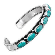 Load image into Gallery viewer, Silpada 'Wythe' Natural Turquoise Cuff Bracelet in Sterling Silver
