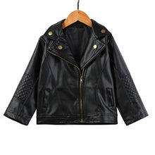 Load image into Gallery viewer, CM C&amp;M WODRO Toddler Boys Girls Motorcycle Faux Leather Jackets Coat Winter Outwear for 1-6Y (Black, 12-18M)
