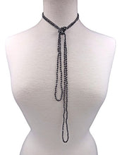 Load image into Gallery viewer, MGR MY GEMS ROCK! BjB 4MM Petite Faceted Cut Hematite Beaded Endless Infinity Long Necklace, Approx. 70-Inch Long.
