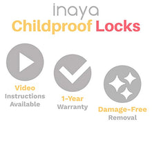Load image into Gallery viewer, Sliding Door Lock for Child Safety (4-Pack) - Inaya - Child Proof Locks for Sliding Glass Doors, Windows, Closets &amp; Cabinets. Safety Locks for All Your Home Openings.
