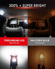Load image into Gallery viewer, Torchbeam 194 T10 LED Bulb 6000K White 168 2825 W5W 3-SMD 3030 Chips LED Replacement Bulbs for Car Dash Bulbs License Plate Lights Dome Map Door Courtesy Front/Rear Side Marker Lights, Pack of 10
