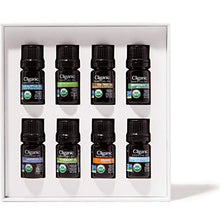 Load image into Gallery viewer, Cliganic USDA Organic Aromatherapy Essential Oils Holiday Gift Set (Top 8), 100% Pure Natural - Peppermint, Lavender, Eucalyptus, Tea Tree, Lemongrass, Rosemary, Frankincense &amp; Orange
