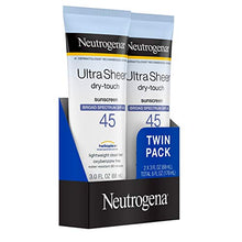 Load image into Gallery viewer, Neutrogena Ultra Sheer Dry-Touch Water Resistant and Non-Greasy Sunscreen Lotion with Broad Spectrum SPF 45, TSA-Compliant travel Size, 3 fl. oz, Pack of 2
