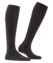 Load image into Gallery viewer, FALKE Women's Family Knee-High Socks, Cotton, Ladies Thin Long Sock Plain For All Seasons Work Or Casual Looks, Brown (Dark Brown 5239), 39-42 (US 6.5-9), 1 Pair, (46690)
