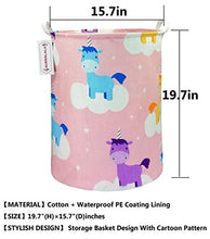 Load image into Gallery viewer, QUEENLALA HOUSESTORAGE Laundry Hamper Storage Bin Baskets19.7inch(H) x 15.7inch(D),14.9"(L) x 10.2"(W) x9.1'(H) Collapsible Round Storage Bin

