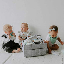 Load image into Gallery viewer, Parker Baby Diaper Caddy - Nursery Storage Bin and Car Organizer for Diapers and Baby Wipes - Grey
