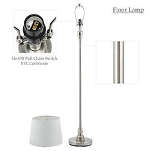 Load image into Gallery viewer, CO-Z Modern Floor lamp with White Shade and Steel Brushed Base, Standing Floor lamp for Living Room and Bedroom Bedside Corner, 58 Inches Contemporary Standing Lamp, ETL certificated.
