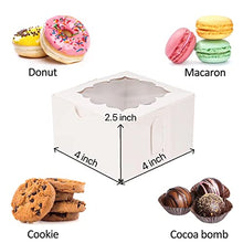Load image into Gallery viewer, XP-Art Cookie Boxes for Gift Giving Pastry Boxes with Window Macaron Boxes Donut Boxes 4x4x2.5in Bakery Boxes(50Pack)
