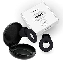 Load image into Gallery viewer, Loop Quiet Noise Reduction Earplugs – Super Soft, Reusable Hearing Protection in Flexible Silicone for Sleep, Noise Sensitivity &amp; Flights - 8 Ear Tips in XS/S/M/L – 27dB Noise Cancelling – Black
