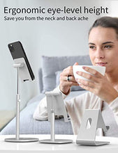 Load image into Gallery viewer, KAERSI iPad Tablet Holder Stand, Height Angle Adjustable Desktop Cell Phone Stand Aluminum Compatible with iPhone iPad Pro 11, 9.7, 10.5 Air Mini 4 3 2, Nexus, Tab, Kindle, E-Reader (4-11'') - Silver
