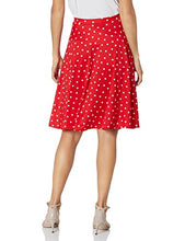 Load image into Gallery viewer, Star Vixen womens Full Knee-length Ponte Knit Skater Skirt, Red White Dot, Medium US
