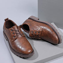 Load image into Gallery viewer, COSIDRAM Mens Oxfords Casual Dress Shoes Business Office Classic Modern Leather Shoes for Gentleman Formal Brown 9.5
