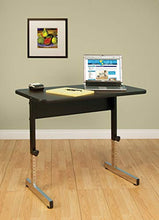 Load image into Gallery viewer, Calico Designs Adapta Height Adjustable Office Desk, All-Purpose Utility Table, Sit to Stand up Desk Home Computer Desk, 23" - 32" in Powder Coated Black Frame and 1" Thick Walnut Top, 36 Inch
