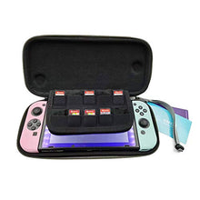 Load image into Gallery viewer, SMOS Carry Case for Nintendo Switch, YKK Waterproof Zipper，Ultra Slim Hard Shell with 10 Game Cartridges, Protective Carrying Case for Travel,Gray (Malachite Green)
